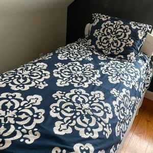 2 SETS of Pottery Barn reversible twin bed comforters